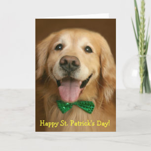 Golden Retriever St. Patrick's Day Card
