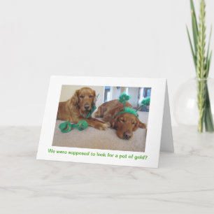 Golden Retriever St. Patrick's Day Card