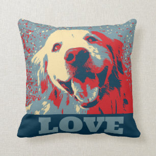 Golden Retriever Stylised Love Cushion