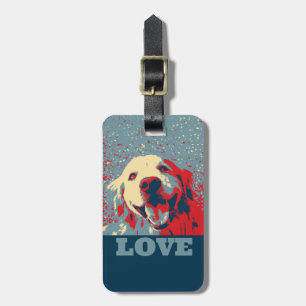 Golden Retriever Stylised Love Luggage Tag