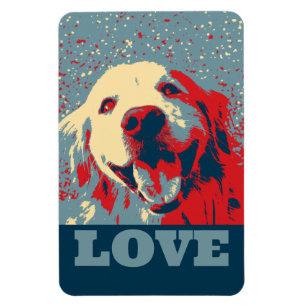 Golden Retriever Stylised Love Magnet