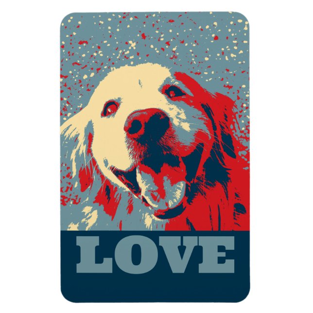 Golden Retriever Stylised Love Magnet (Vertical)
