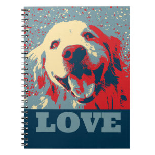 Golden Retriever Stylised Love Notebook