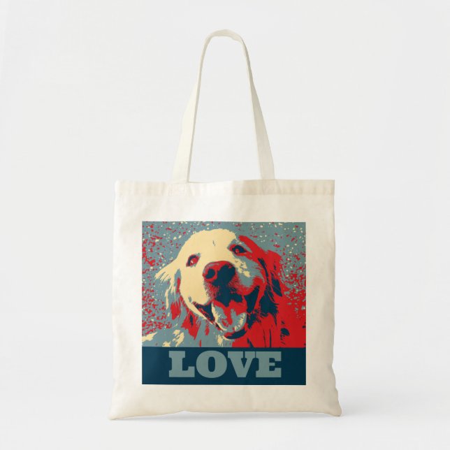 Golden Retriever Stylised Love Tote Bag (Front)