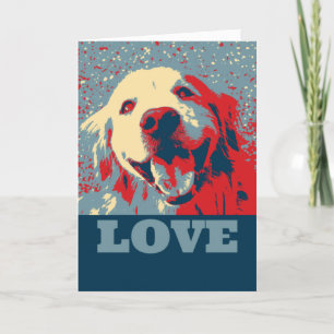 Golden Retriever Stylised Valentine's Day Love Holiday Card