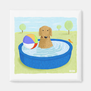 Golden Retriever "Summertime" Magnet