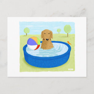 Golden Retriever "Summertime" Postcard