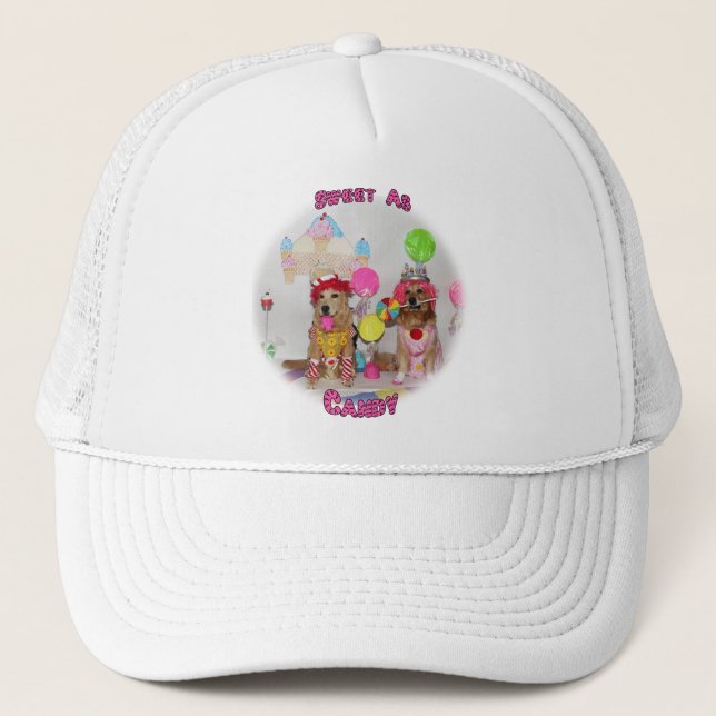 Golden Retriever Sweet As Candy Trucker Hat (Front)