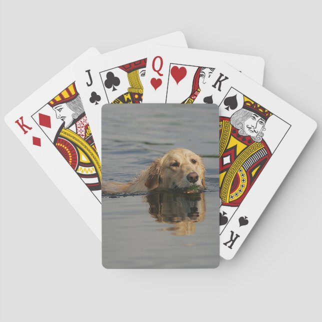 Golden Retriever Swimming Playing Cards (Back)