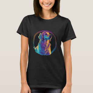Golden Retriever Synthwave 80s Retrowave Aesthetic T-Shirt