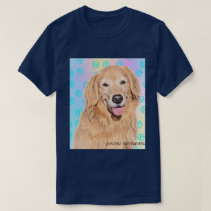 Golden retriever T-shirt with Paw print Tシャツ