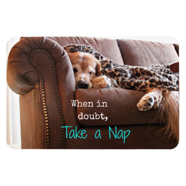 Golden Retriever Take a Nap Magnet (Horizontal)