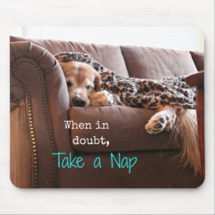 Golden Retriever Take a Nap Mouse Mat