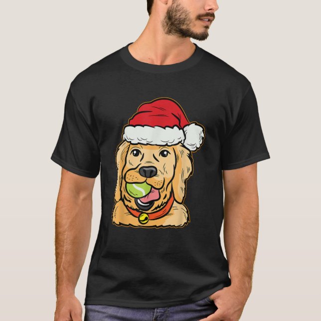 Golden Retriever Tennis Ball Christmas Pajama Dog  T-Shirt (Front)