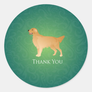 Golden Retriever Thank You Classic Round Sticker