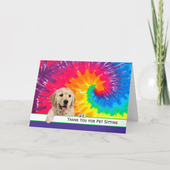 Golden Retriever Thank You for Pet Sitting (Front)