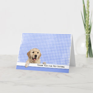 Golden Retriever Thank You for Pet Sitting Card