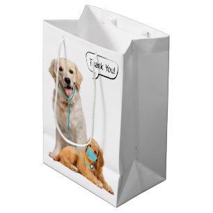 Golden Retriever Thank You to Veterinarian Medium Gift Bag