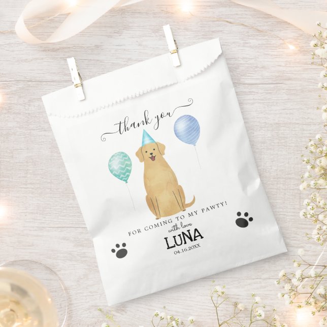 Golden Retriever Thank You Treat Party Favour Bags (Clipped)
