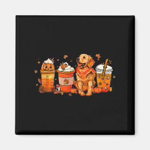 Golden Retriever Thanksgiving Fall Coffee Pumpkin  Magnet