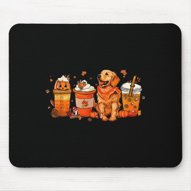 Golden Retriever Thanksgiving Fall Coffee Pumpkin  Mouse Mat (Front)