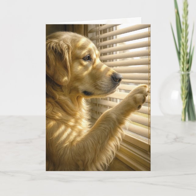 Golden Retriever Thinking of You Card (Front)