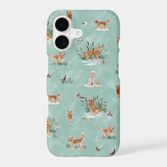 GOLDEN RETRIEVER TOILE Aqua (Back)