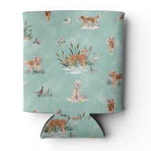 GOLDEN RETRIEVER TOILE Aqua