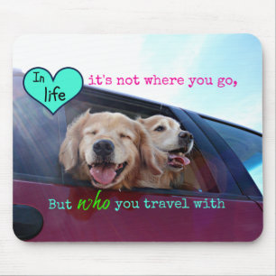 Golden Retriever Travel Friendship Mouse Mat