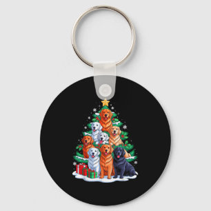 Golden Retriever Tree Christmas Xmas Squad Men Wom Key Ring