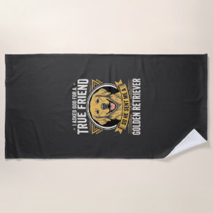 Golden Retriever True Friend Dog Beach Towel