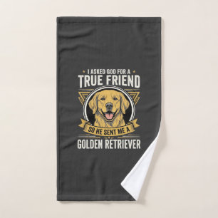 Golden Retriever True Friend Dog Hand Towel
