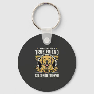 Golden Retriever True Friend Dog Key Ring