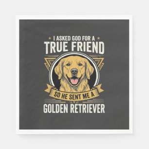 Golden Retriever True Friend Dog Napkin