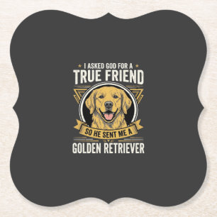 Golden Retriever True Friend Dog Paper Coaster