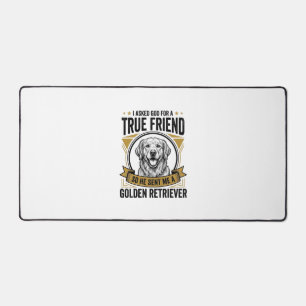 Golden Retriever True Friend Vintage Dog Lover Des Desk Mat