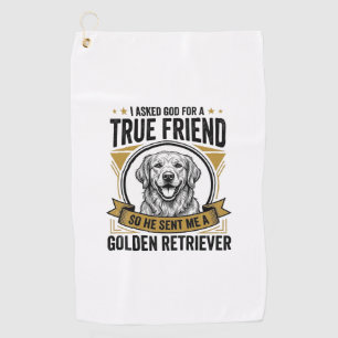 Golden Retriever True Friend Vintage Dog Lover Des Golf Towel