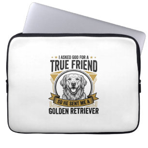 Golden Retriever True Friend Vintage Dog Lover Des Laptop Sleeve