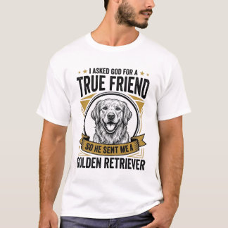 Golden Retriever True Friend Vintage Dog Lover Des T-Shirt