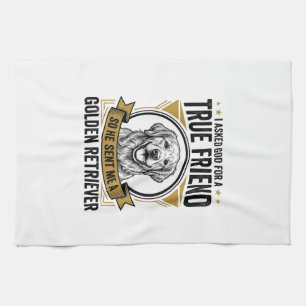 Golden Retriever True Friend Vintage Dog Lover Des Tea Towel