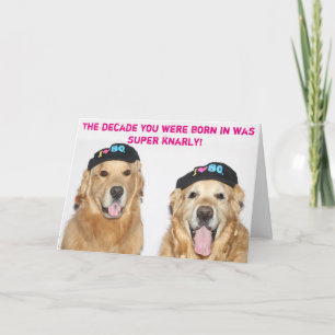 Golden Retriever Tubular 80's Birthday Card
