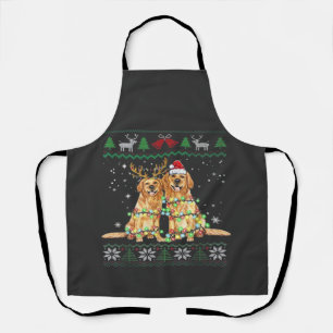 Golden retriever Ugly Christmas Dog Funny Christma Apron