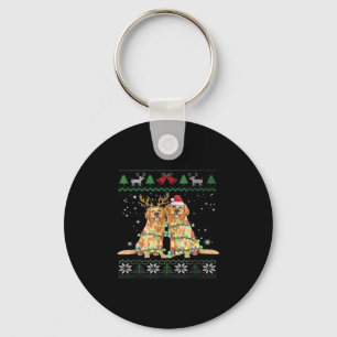 Golden retriever Ugly Christmas Dog Funny Christma Key Ring
