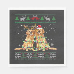 Golden retriever Ugly Christmas Dog Funny Christma Napkin