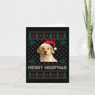 Golden Retriever Ugly Christmas Santa Dog Xmas Paj Card