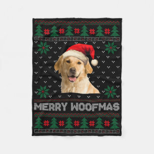 Golden Retriever Ugly Christmas Santa Dog Xmas Paj Fleece Blanket