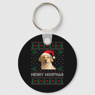 Golden Retriever Ugly Christmas Santa Dog Xmas Paj Key Ring