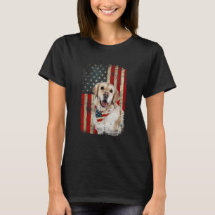 Golden Retriever USA Flag Fourth 4th Of July Patr T-Shirt