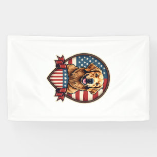 Golden Retriever USA Pride Vintage Dog Tee Banner
