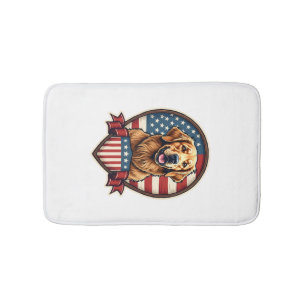 Golden Retriever USA Pride Vintage Dog Tee Bath Mat